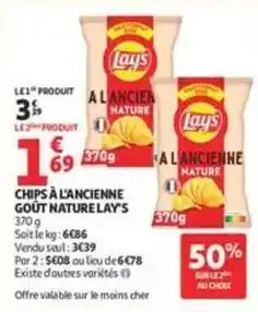 Auchan Supermarché Lay's - chips à l'ancienne goût nature offre