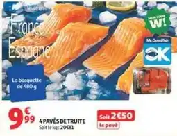 Auchan Supermarché Mr.goodfish - 4 pavés de truite offre