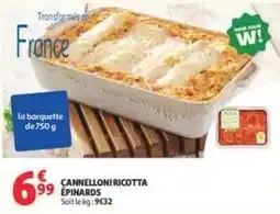Auchan Supermarché Cannelloni ricotta epinards offre