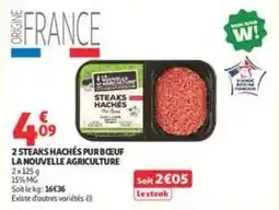 Auchan Supermarché La nouvelle agriculture - 2 steaks hachés pur bœuf offre