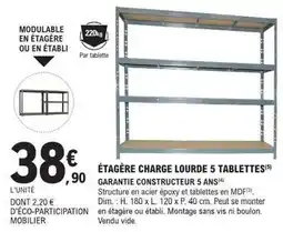 E.Leclerc Brico Dim - étagère charge lourde 5 tablettes offre