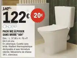 E.Leclerc Brico Dim - pack wc à poser sans bride adi offre