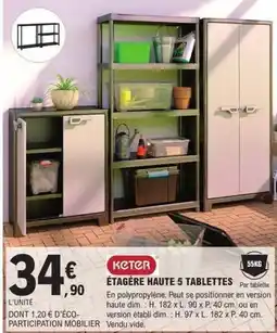 E.Leclerc Brico Dim - étagère haute 5 tablettes offre