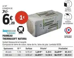 E.Leclerc Brico Panneau thermasoft natura offre