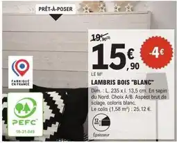 E.Leclerc Brico Dim - lambris bois blanc offre