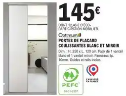 E.Leclerc Brico Optimum - portas de placard coulissantes blanc et miroir offre
