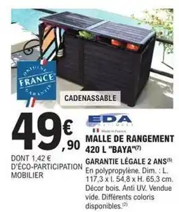 E.Leclerc Brico Eda - malle de rangement 420 l baya offre