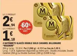 E.Leclerc Express Magnum - 4 batonnets glacés double gold caramel billionaire offre