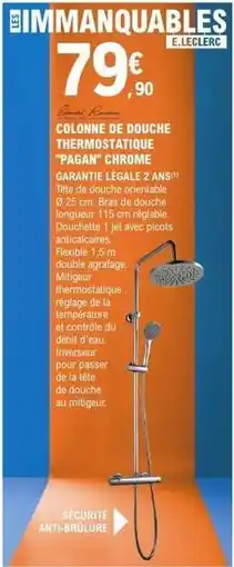 E.Leclerc Brico E.leclerc - colonne de douche thermostatique pagan chrome offre