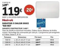 E.Leclerc Brico Noirot - radiateur a chaleur douce rad neo offre