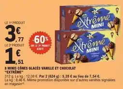 E.Leclerc Express Extrême - 8 minis cônes glacés vanille et chocolat offre