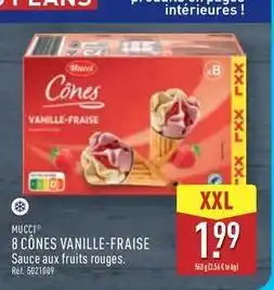 ALDI 8 cônes vanille-fraise offre