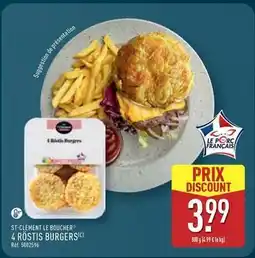 ALDI St-clement le boucher 4 rostis burgers offre
