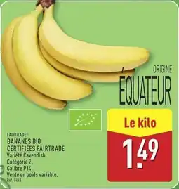 ALDI Bananes bio certifiées offre