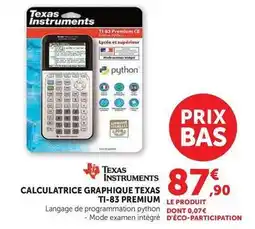 Hyper U Texas instruments - calculatrice graphique texas ti-83 premium offre
