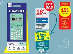 Hyper U Casio - calculatrice scientifique fx92+ college offre