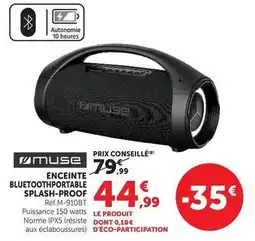 Hyper U Muse - enceinte bluetoothportable splash-proof offre