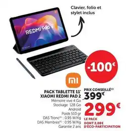 Hyper U Xiaomi - pack tablette 11' redmi pad 2 offre