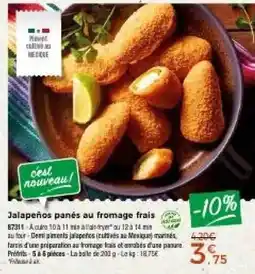 Thiriet Jalapeños panés au fromage frais offre