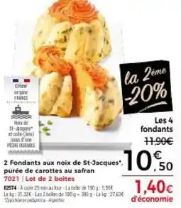 Thiriet 2 Fondants aux noix de St-Jacques purée de carottes au safran offre
