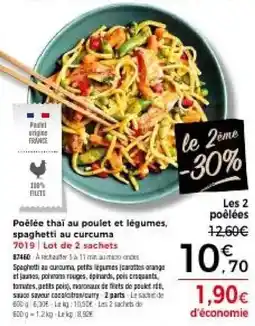 Thiriet Poêlée thaï au poulet et légumes, spaghetti au curcuma offre