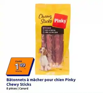 Action Canard - bâtonnets à mâcher pour chien pinky offre