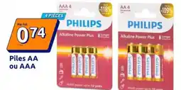 Action Philips - piles aaa ou aaa offre