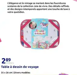 Action Table à dessin de voyage offre