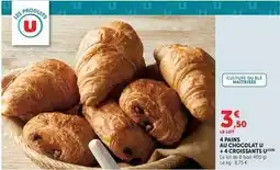 Hyper U U - 4 pains au chocolat + 4 croissants offre