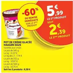 U Express Haagen dazs - pot de crème glacée offre
