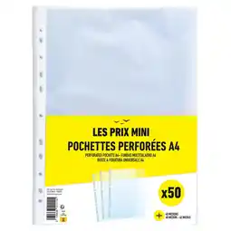 Bureau Vallée Les prix mini - 50 pochettes perforées offre