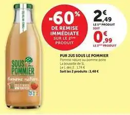 Hyper U Sous le pommier - pur jus offre
