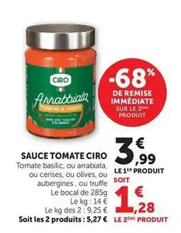U Express Ciro - sauce tomate offre