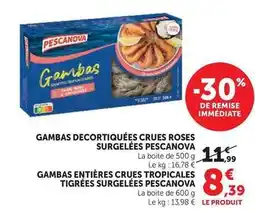 U Express Pescanova - gambas decortiquees crues roses surgelées offre