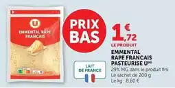 Super U U - emmental rape francais pasteurise offre