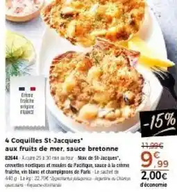 Thiriet 4 Coquilles St-Jacques aux fruits de mer sauce bretonne offre