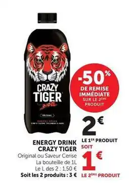 U Express Crazy tiger - energy drink offre