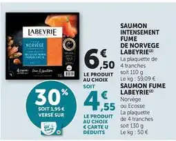 Super U Labeyrie - saumon intesement fume de norvege offre