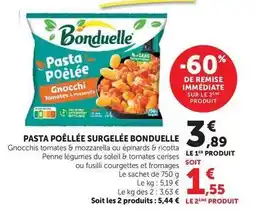 U Express Bonduelle - pasta poellee surgelée offre