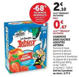 U Express Asterix - compote sans sucres ajoutes offre