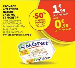 U Express St moret - fromage a tartiner nature 17,5% mg offre