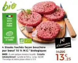 Thiriet bio 4 Steaks hachés façon bouchère offre