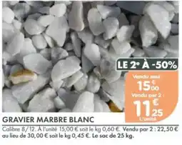 Point Vert Gravier Marbre Blanc offre