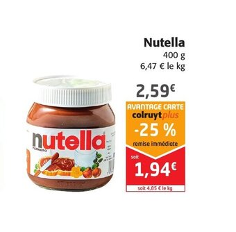 Colruyt Nutella offre