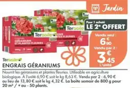 Point Vert Teraoile ENGRAIS GÉRANIUMS offre