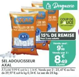 Point Vert AXAL SEL ADOUCISSEUR offre