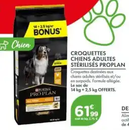 Point Vert PRO PLAN Croquettes chiens adultes stérilisés offre