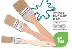Point Vert LOT DE 3 PINCEAUX PLATS offre