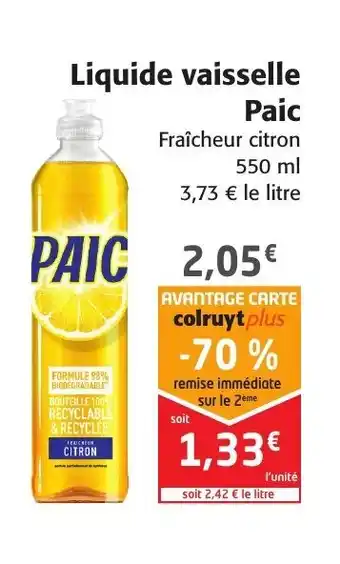 Colruyt Liquide Vaisselle Paic offre