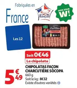 Auchan Socopa Chipolatas façon charcutière offre